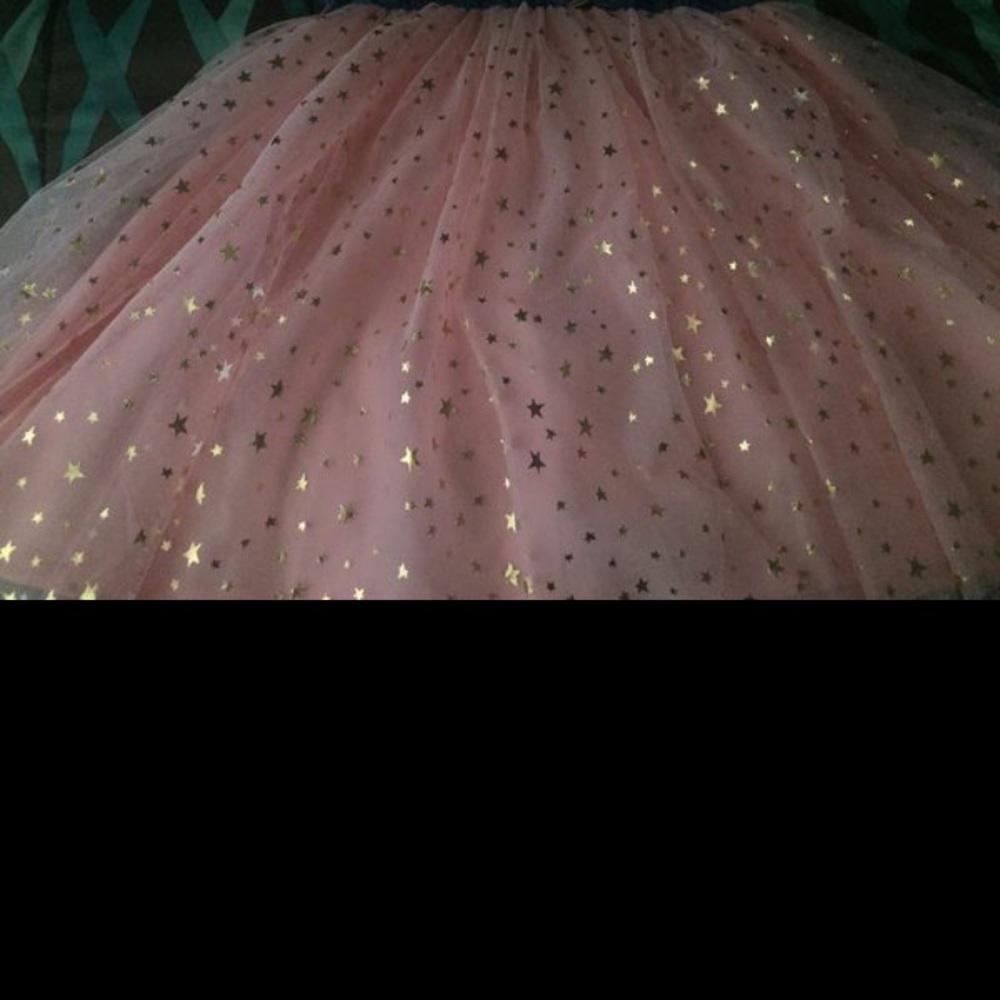 Jean pink dress with gold stars
